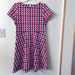 NWOT Talbots Red/Black Houndstooth Print Dress